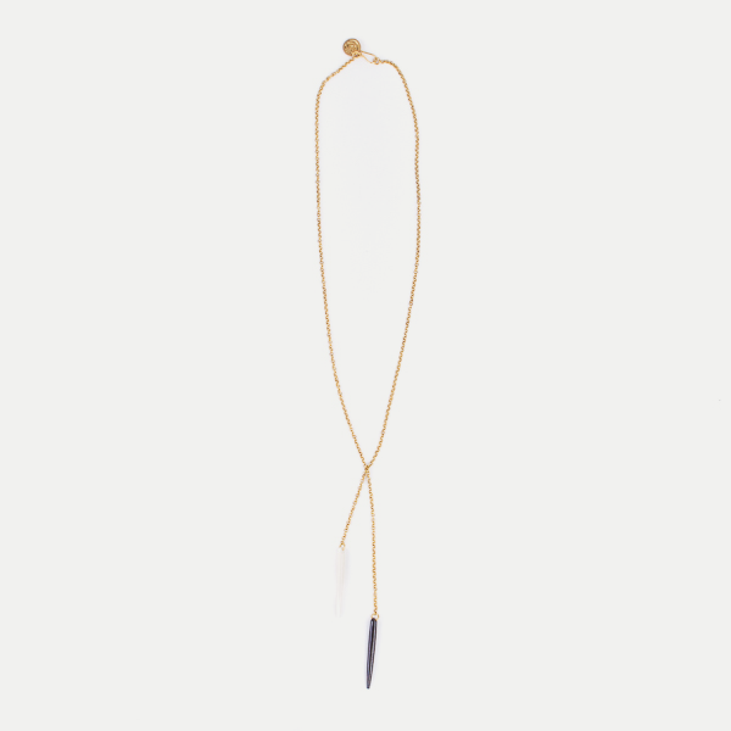 Double Moto Lariat Necklace