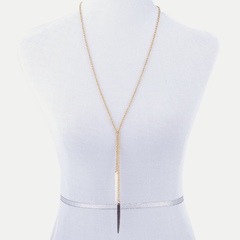 Double Moto Lariat Necklace