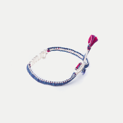 Silver Brave Bracelet: Deep Blue Cobra Stitch