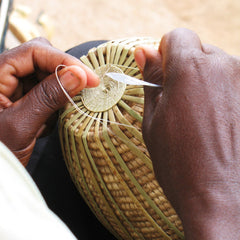 Teardrop Woven Basket: Black & Rust