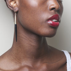 Capped Quill Earrings: Black
