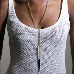 Double Moto Lariat Necklace