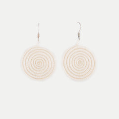 Woven Spiral Earrings: Natural (Small)