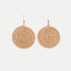 Woven Spiral Earrings: Tea (Small)