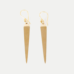 Pyramid Earrings: Brass