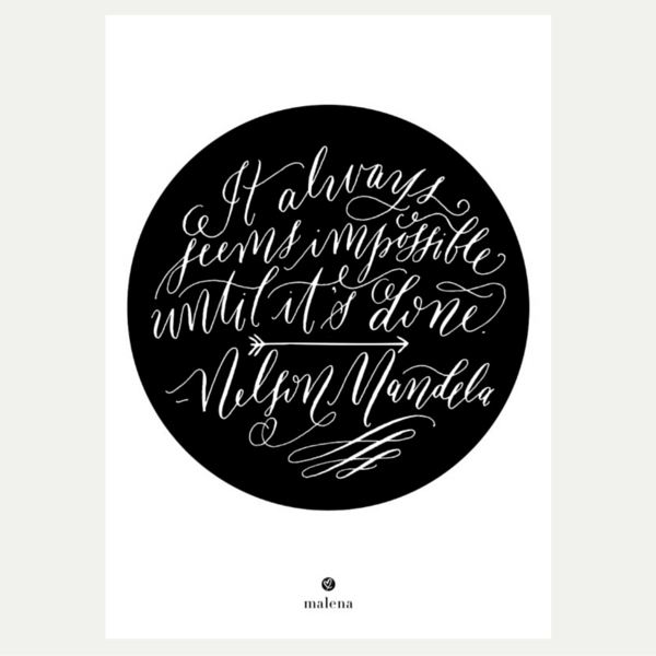 Hand Lettered Mandela Print