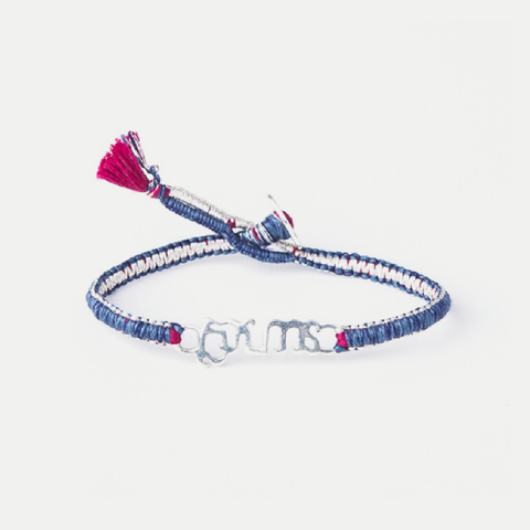 Silver Brave Bracelet: Deep Blue Cobra Stitch