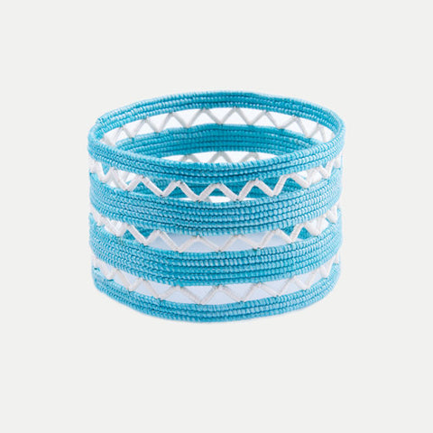 Triple Zig Zag Woven Bracelet: Turquoise