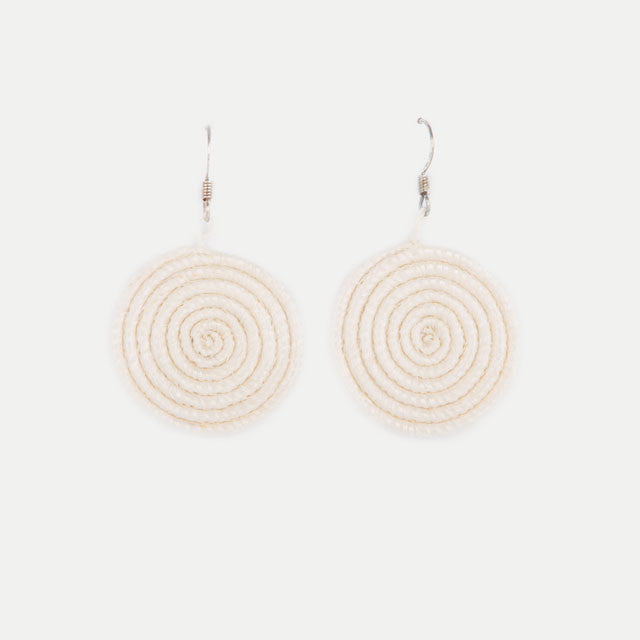 Woven Spiral Earrings: Natural (Small)